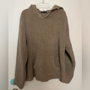 Tan Knit “Teddy Bear” Hoodie (Size: L)